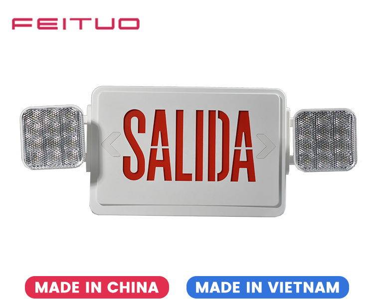 JLEC2RW-SA Panneau de Salida d'urgence combiné à LED rouges