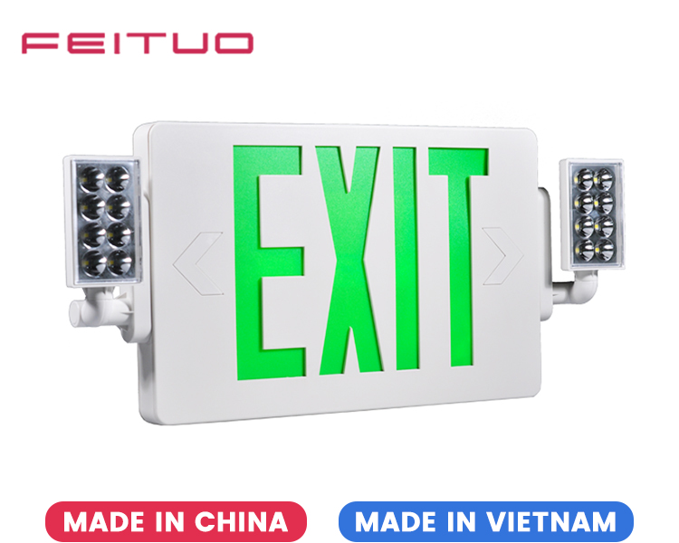 JLECD2GW-Éclairage de sortie de secours vert avec têtes LED JLECD2GW-Éclairage de sortie de secours vert avec têtes LED